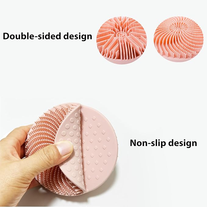 2 PC Silicone Exfoliating Body Scrubber, Silicone Body Shampoo Brush, Soft - Image 5