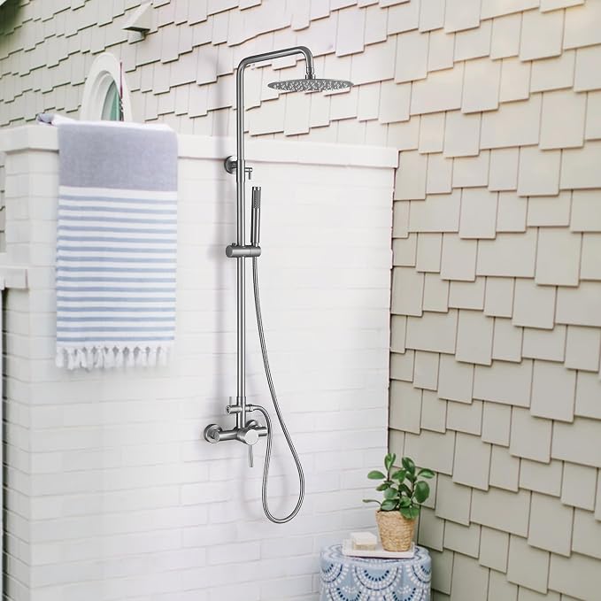 RBROHANT Outdoor Shower, Wall Mount Outdoor Shower Kit, Outside Shower Faucet - Image 2