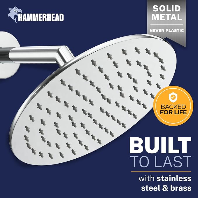HammerHead Showers® Solid Metal 8 Inch Rainfall Shower Head – CHROME - Image 2