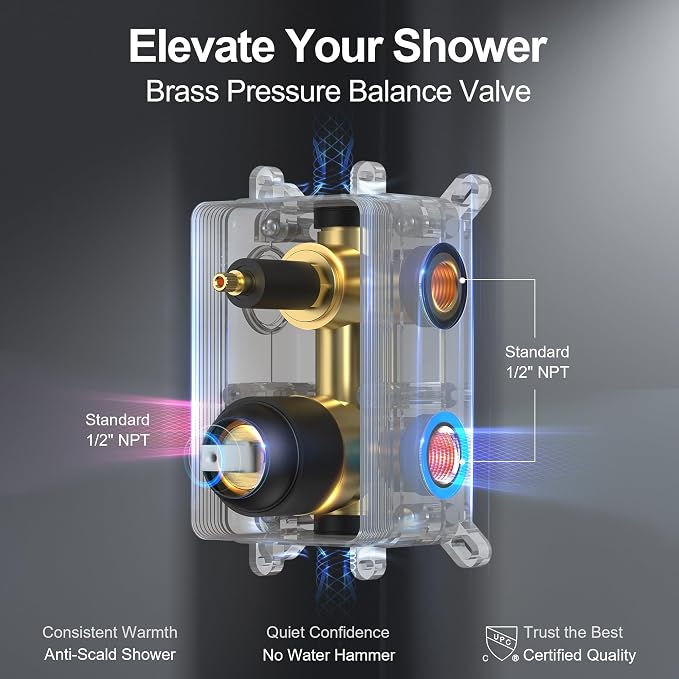 Matte Black 10 Inch Rainfall Shower System - Image 8