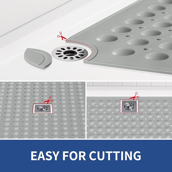 OTHWAY Large Shower Mat 34"x 23", TPE Non Slip Shower Mat - Image 6