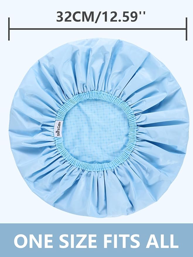 Years calm Shower Caps For Women Reusable Waterproof，Pattern And Solid Color - Image 5