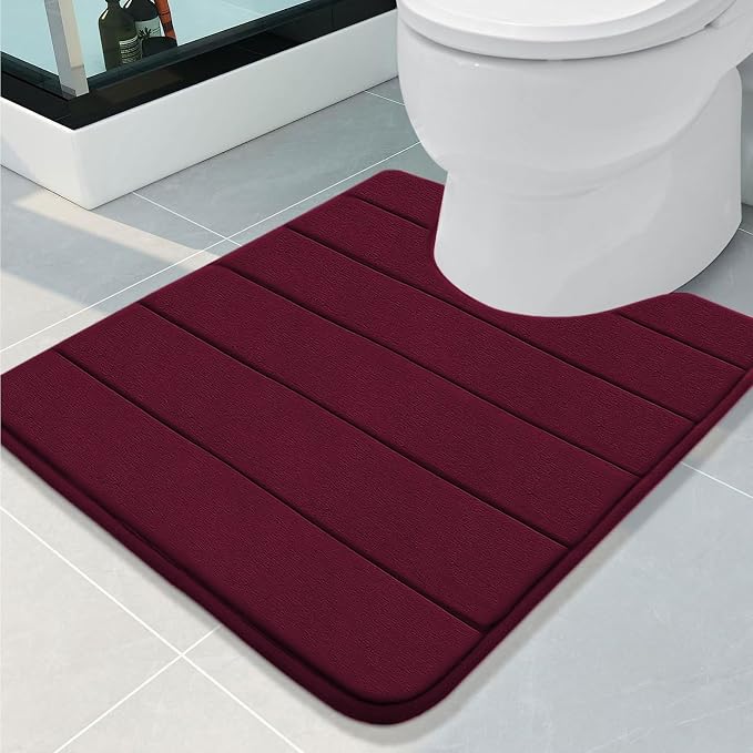 Buganda Memory Foam U-Shaped Contour Toilet Rugs, Non Slip Absorbent, Thick by Buganda
