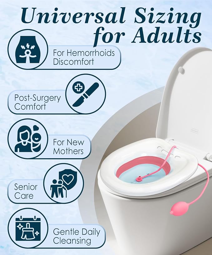 Sitz Bath, Sitz Bath for Toilet Seat, Postpartum Essentials and Hemorrhoids - Image 3