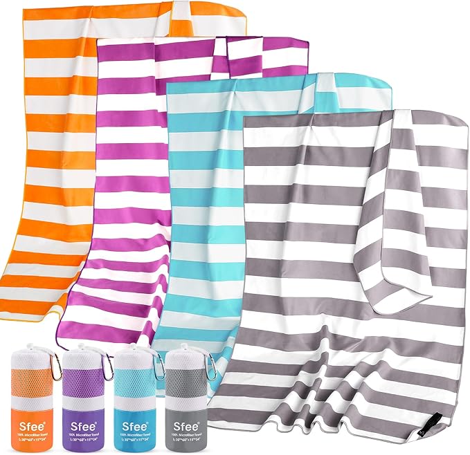 Sfee 2 in 1 Microfiber Beach Towel, Quick Dry Towel Camping Towel Travel Towel by Sfee