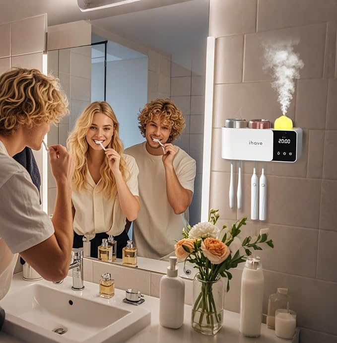 iHave Toothbrush Holders with UV Toothbrush Sanitizer, Aromatherapy Diffuser & - Image 6