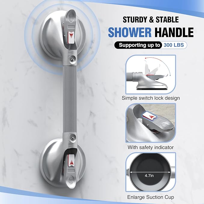 DAILYLIFE Grab Bars for Bathtubs and Showers, 17 inch Shower Handles for - Image 3