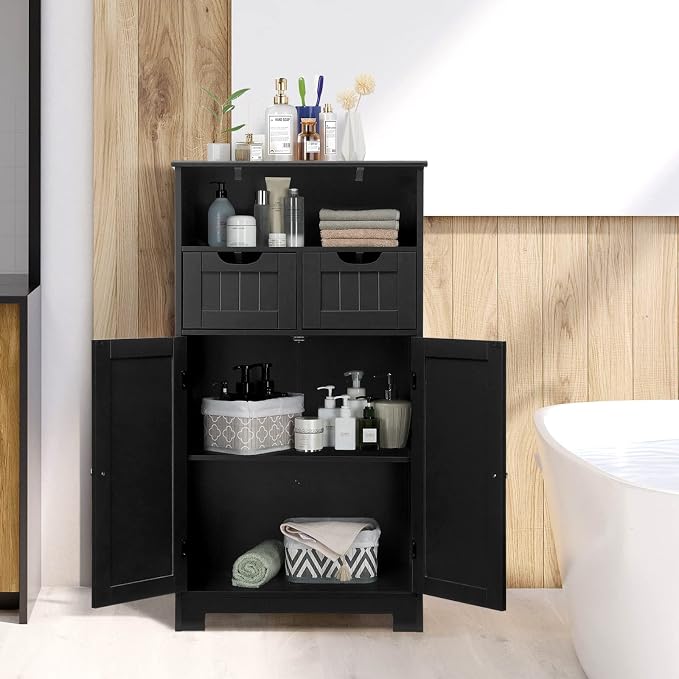 COSTWAY Bathroom Storage Cabinet, Freestanding Storage Organizer - Image 4