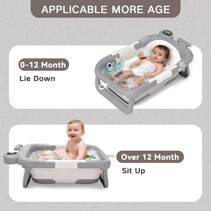 Collapsible Baby Bathtub for Newborn to Toddler, Portable Baby Bath Tub for - Image 3