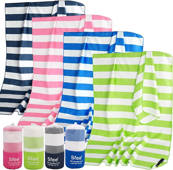 Sfee 2 in 1 Microfiber Beach Towel, Quick Dry Towel Camping Towel Travel Towel by Sfee