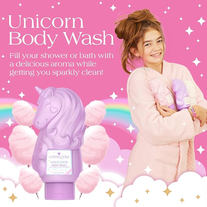 Glimmer Wish Unicorn Kids Body Wash, Gentle Cleanser and Moisturizing Sulfate - Image 2
