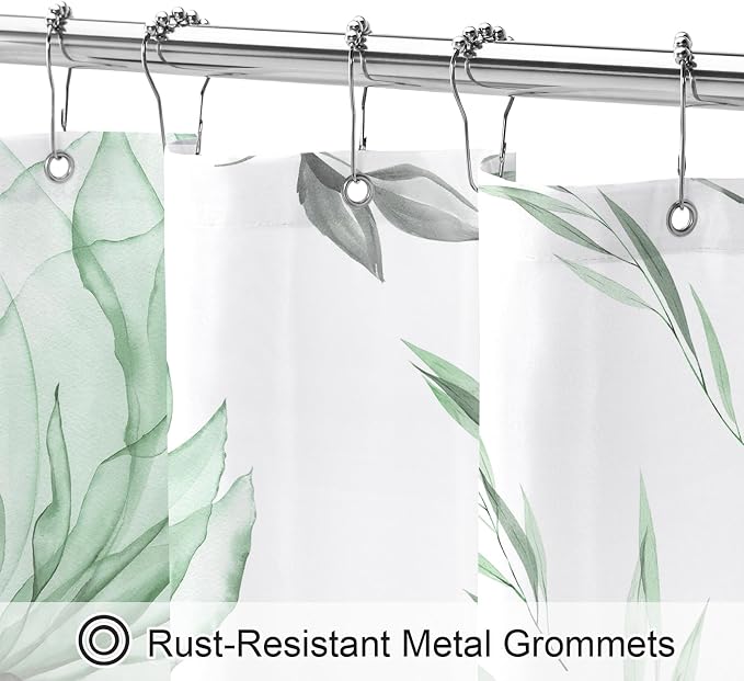 Small Stall Boho Watercolor Floral Shower Curtain 36 x 72, Artistic Narrow Half - Image 4