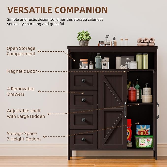 Vabches Farmhouse Storage Cabinet - Image 3