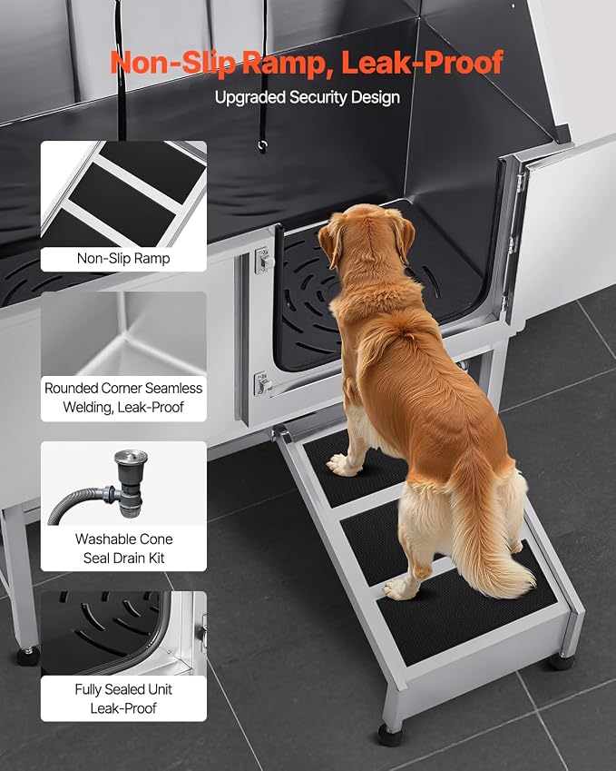 VEVOR Stainless Steel Dog Washing Station, Professional 62 inch Pet Grooming - Image 3