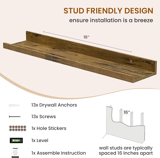 Axeman Picture Ledge Shelf, Floating Shelves - Image 5