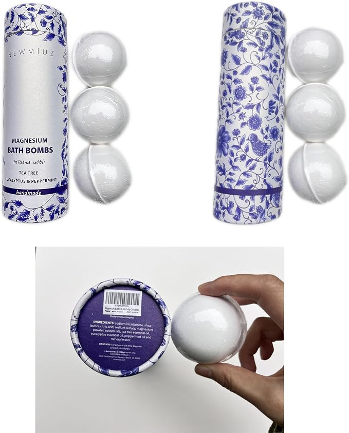 Magnesium Bubble Bath Bombs Long Lasting Foaming Sore Muscles Recovery Tea Tree - Image 9