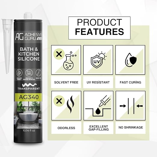 Adhesive Guru AG340 Clear Silicone Sealant - Image 2