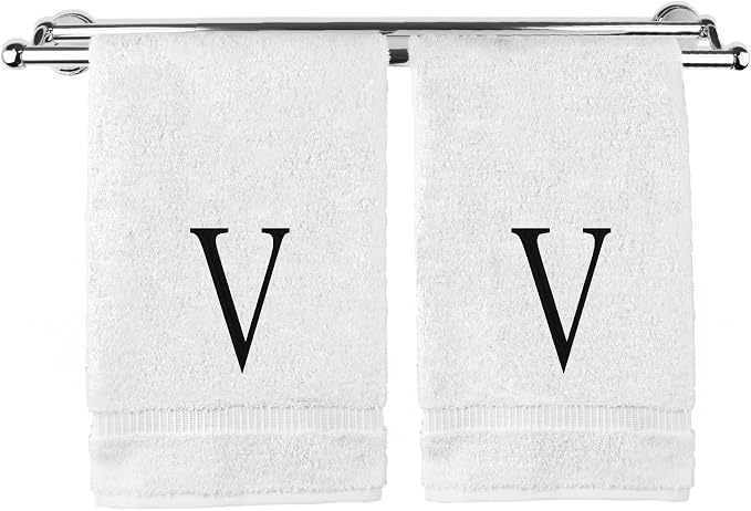 Monogrammed Hand Towel, Personalized Initial Gift, Extra Absorbent 100% Turkish by BareCotton