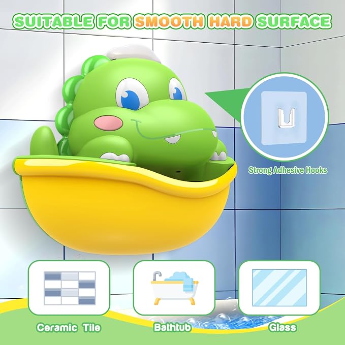Dinosaur Baby Bath Toys Light Up Bath Bubble Machine - Image 4