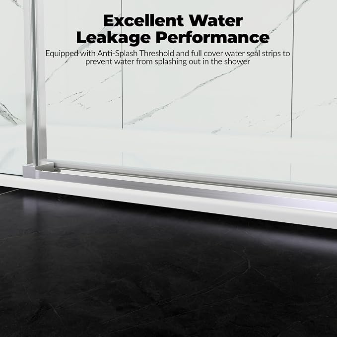 44-48" W x 76" H Frameless Sliding Shower Doors, Made - Image 3