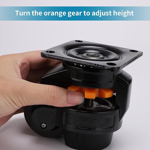 Skelang 4 Pcs Leveling Machine Caster, Retractable Plate Caster Wheel - Image 4