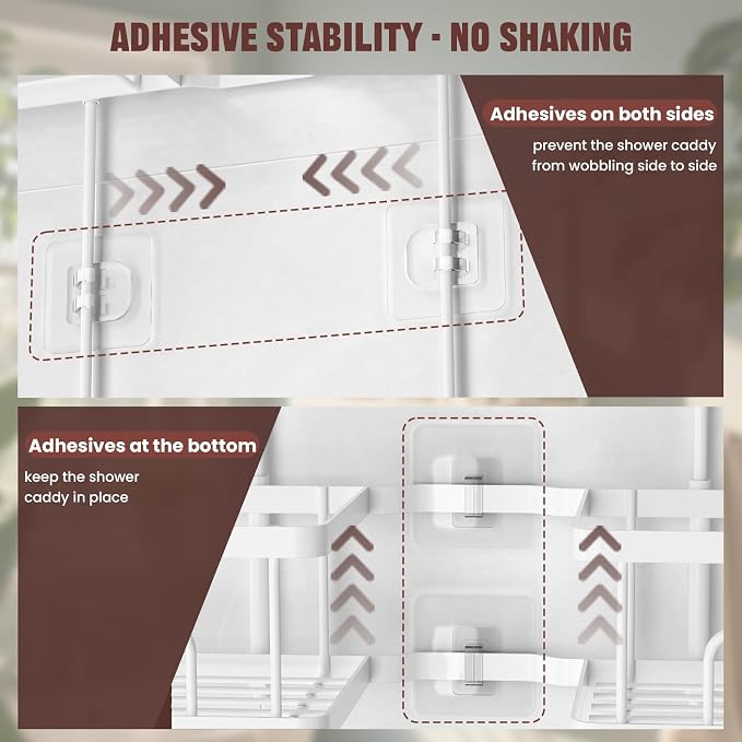 REINHARDT Adjustable Shower Caddy Hanging Rustproof Shower Caddy - Image 6