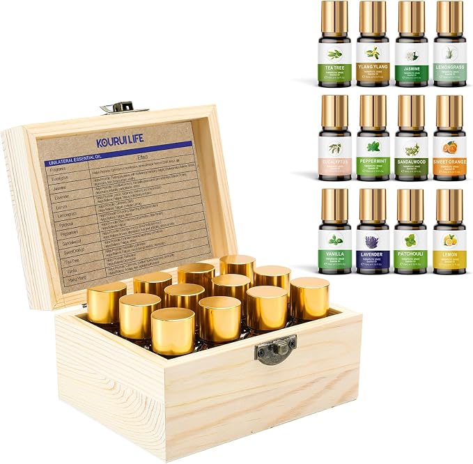 Essential Oils Set, 100% Organic Essential Oil, Ylang Ylang, Tea Tree, by KOURUILIFE