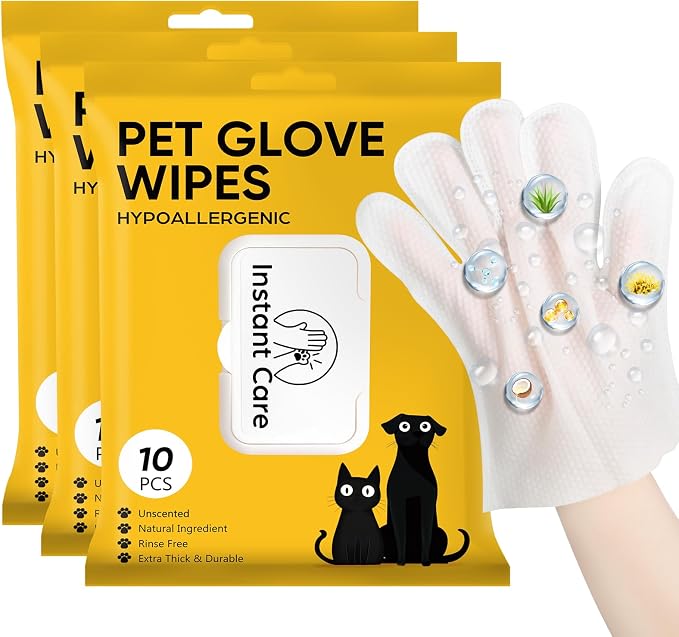 Pet Glove Wipes for Dogs Cats by DueFelice