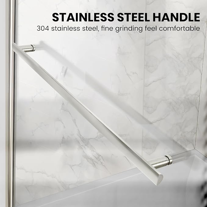 Tub Shower Door, Bathroom Shower Glass Door 34 * 58 Inch Frameless Bathtub - Image 2