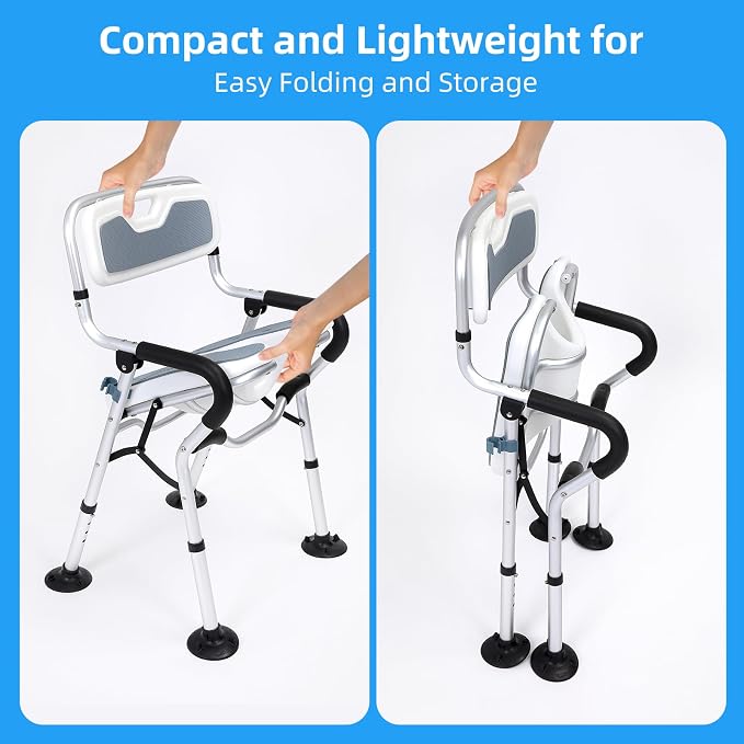 Shower Chair for Inside Shower, Foldable Shower Chair for Elderly and Disabled - Image 4