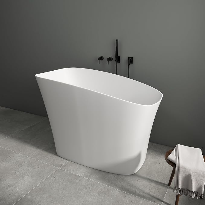 SJ Star&Jane 51" Solid Surface Japanese Soaking Bathtub Stone Resin - Image 9