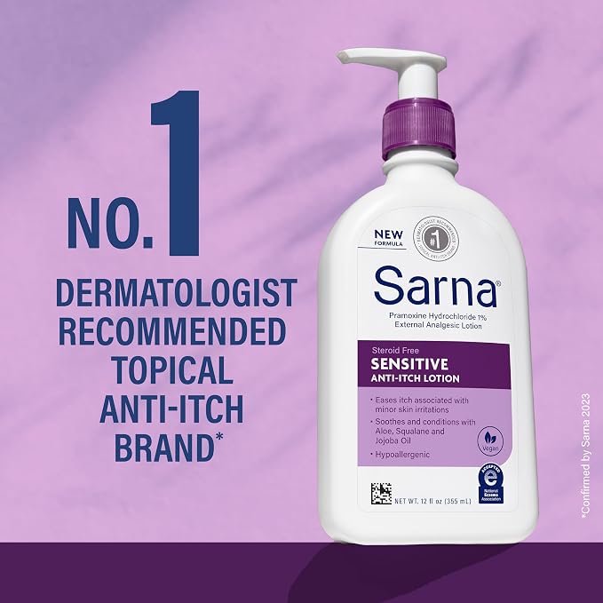 Sarna Sensitive Anti-Itch Lotion, Steroid-Free, Fragrance-Free, Hypoallergenic - Image 5