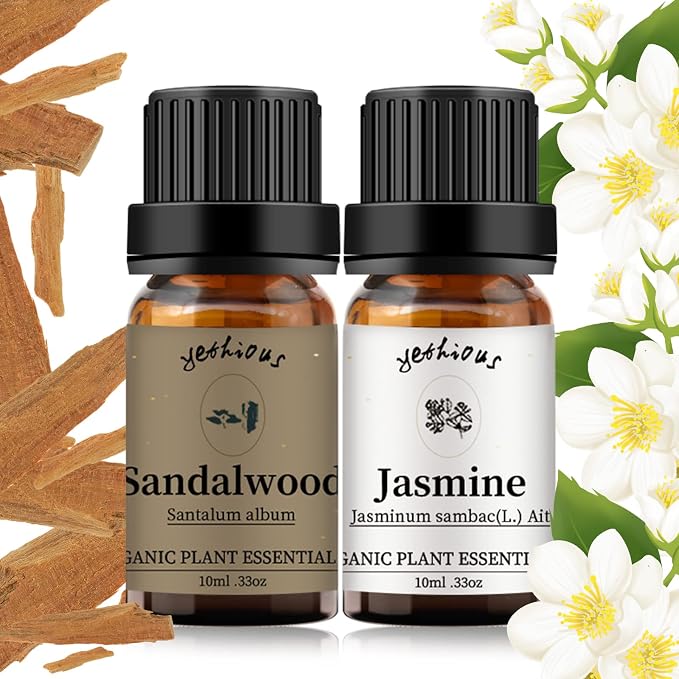 yethious Jasmine Sandalwood Essential Oil 100% Pure Organic Essential Oil Set by yethious