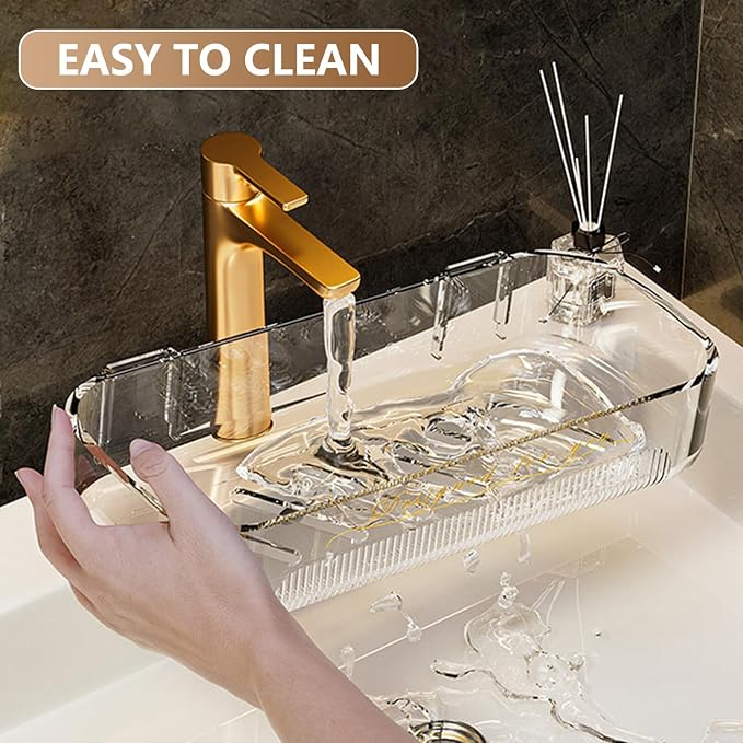 Acrylic Bathroom Shelves 2Pack, No Drilling Plastic Wall Shelf Organizer - Image 6