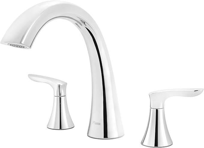 Pfister Weller Roman Tub Trim, Valve Not Included, 3-Hole Install, Polished by Pfister
