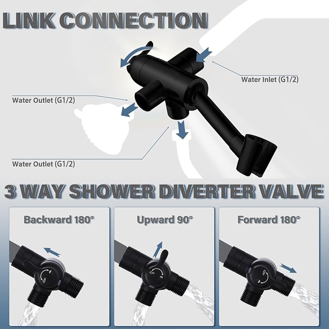 YDmeet All Metal Shower Diverter Valve - Image 2