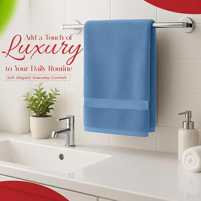 RIVERSIDE 6 Pack Premium Hand Towels Set, 16x28 inches, 100% Ring Spun Cotton - Image 4