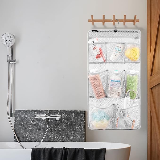 Mesh Shower Organizer Hanging Caddy Quick Dry Bathroom Storage - Image 4