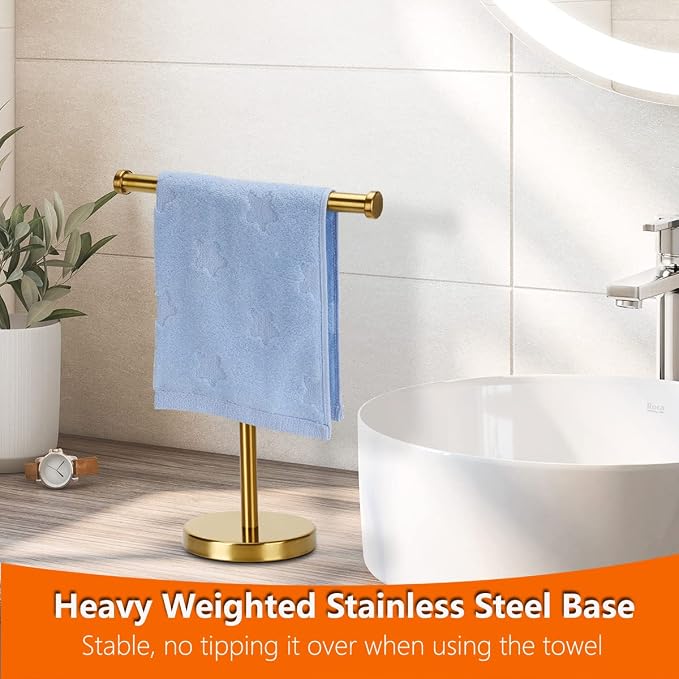 Gold Towel Rack Hand Towel Stand, Bathroom Towel Holder Stand SUS304 Stainless - Image 3