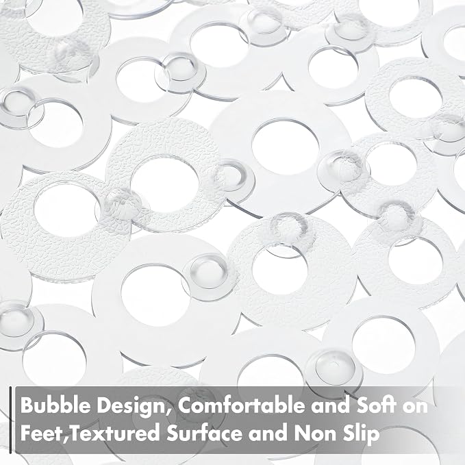WELTRXE Oval Bathtub Mat Non Slip, Shower Mat - Image 4