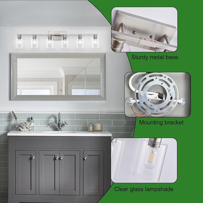 6-Light Bathroom Light Fixtures, Vanity - Image 4