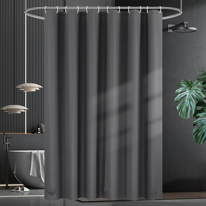 UFRIDAY Dark Grey Stall Shower Curtain Liner Premium PEVA 48 x78 inch, Heavy - Image 7
