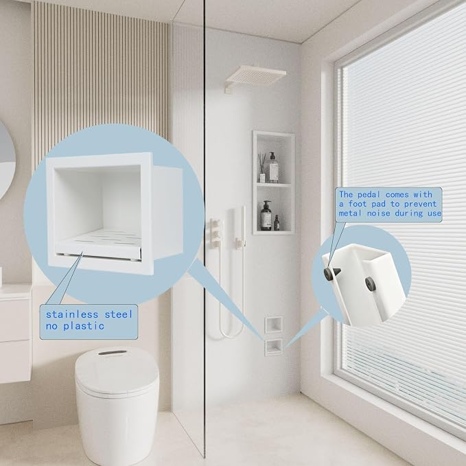 Recessed Wall Soap Holder，Foot Rest - Image 5
