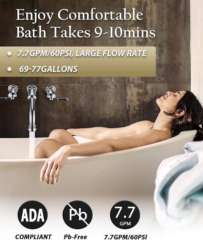 High Flow Wall Mount Tub Filler - Image 6