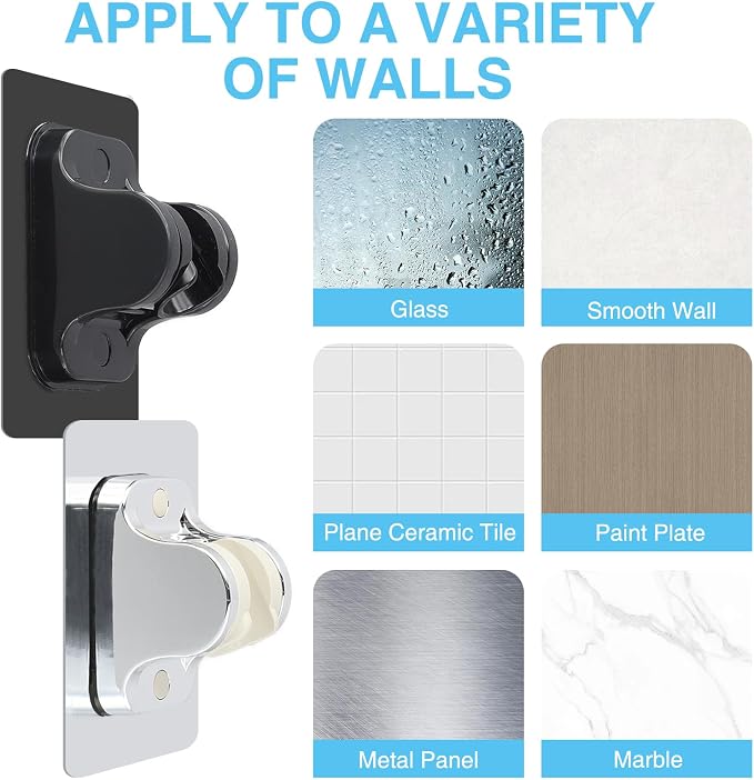 4PCS Shower Head Holder Strong Adhesive Adjustable, Waterproof Shower Hand Held - Image 4