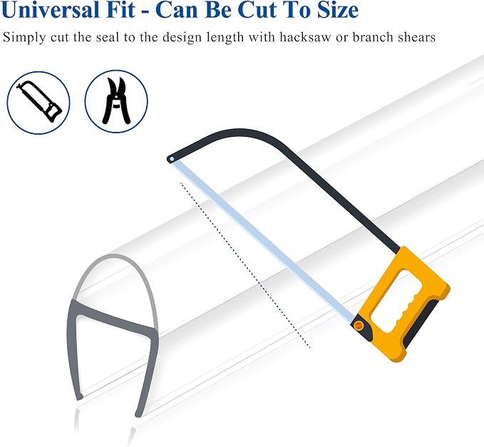 Frameless Shower Door Seal Strip 2 Pack x 39 Inch U - Image 9