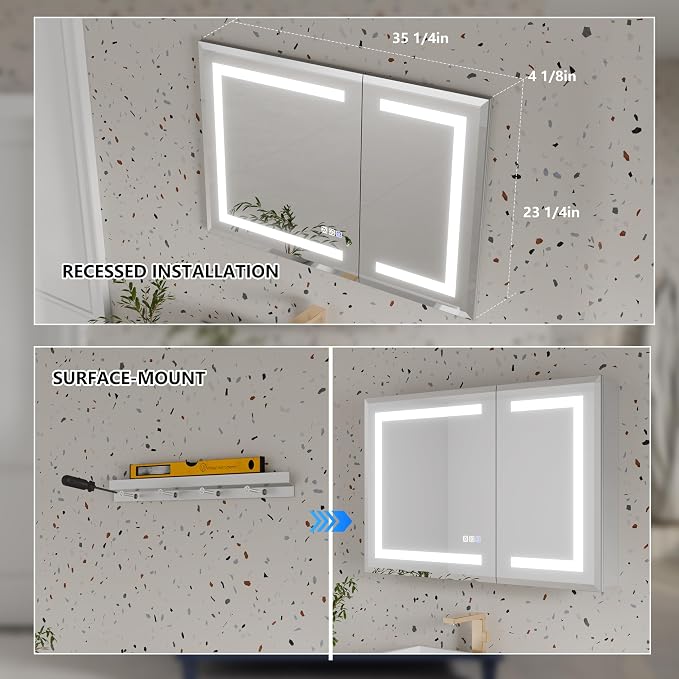 GroGro LED Lighted Bathroom Medicine Cabinet - Image 9