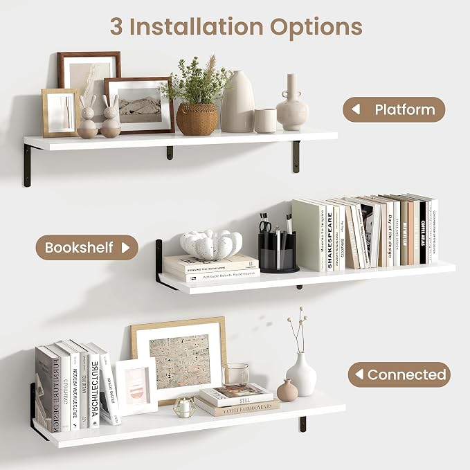 Fun Memories Deep Floating Shelves, 36W x 8D Floating Shelves Set of 2 - Image 5