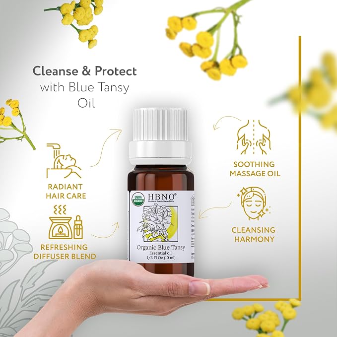 HBNO USDA Certified Organic Blue Tansy Essential Oil - Image 2