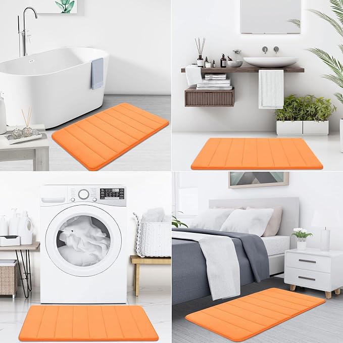 Buganda Memory Foam Bath Mat, Ultra Soft and Non-Slip Bathroom Rugs, Water - Image 7